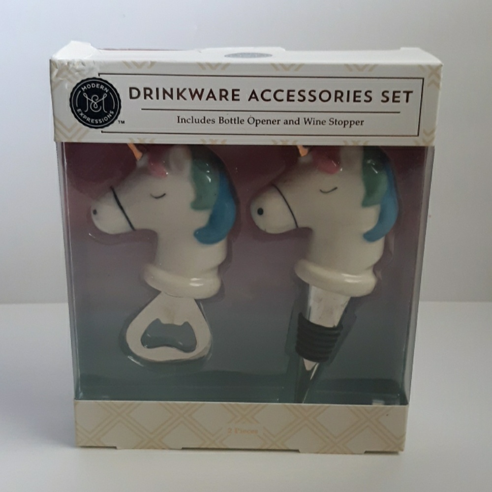 Unicorn Bottle Opener and Stopper Gift set
